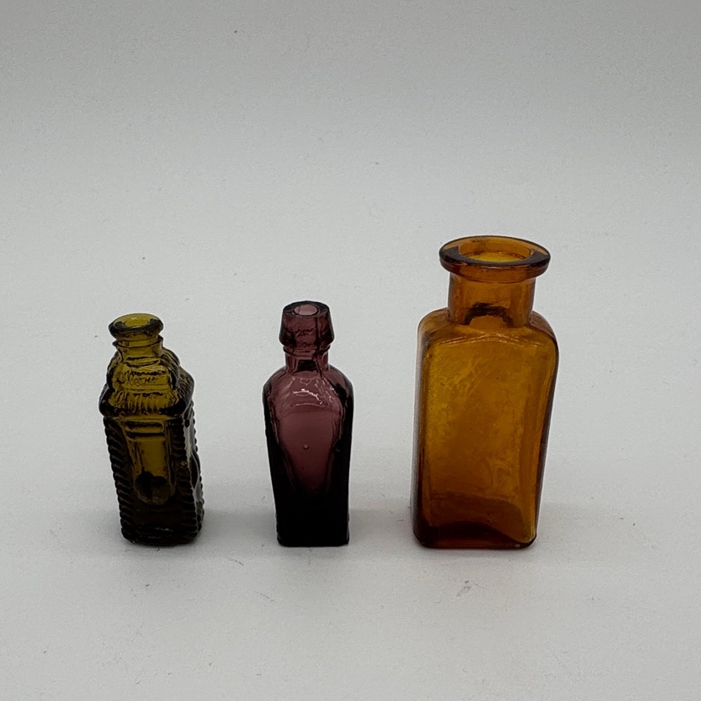 Glass Bottles Weaton, PD & Co, and Apple Bitters Set of Three Vintage